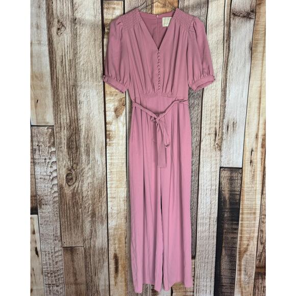 Gal Meets Glam Gabriella Jumpsuit Tie Waist Pink Orchid Size 2 Spring Classic - Picture 1 of 8